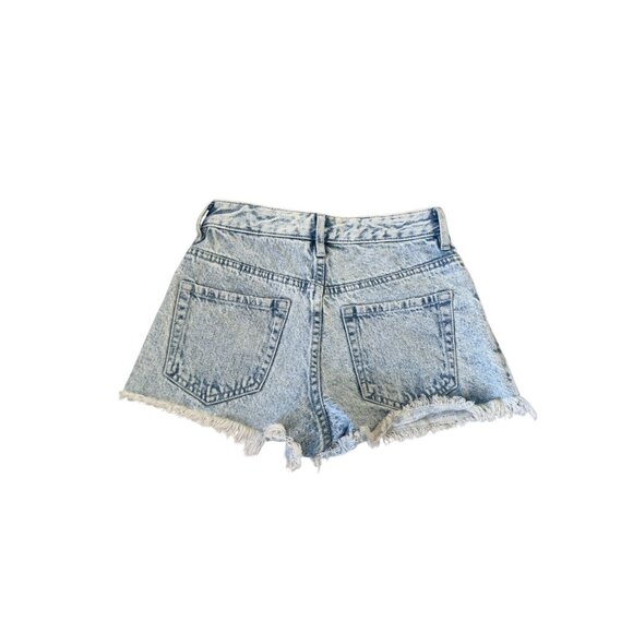 PACSUN Light Wash Distressed High Rise Denim Shorts Size 22 - Picture 4 of 8